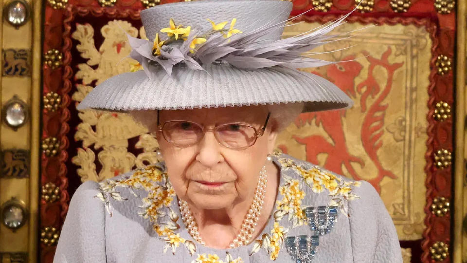 Queen Elizabeth at the State Opening of Parliament in May 2021