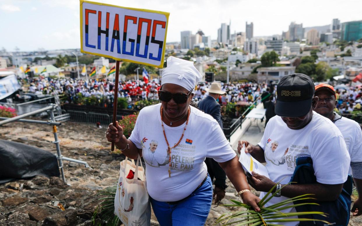 Chagossians attend a mass hosted by Pope Francis  - REX