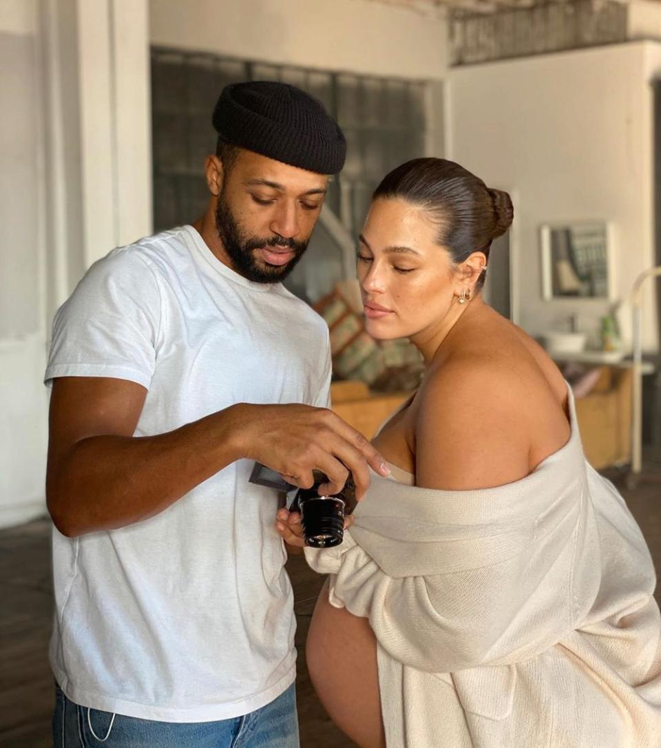 Ashley Graham poses with Justin Ervin 
