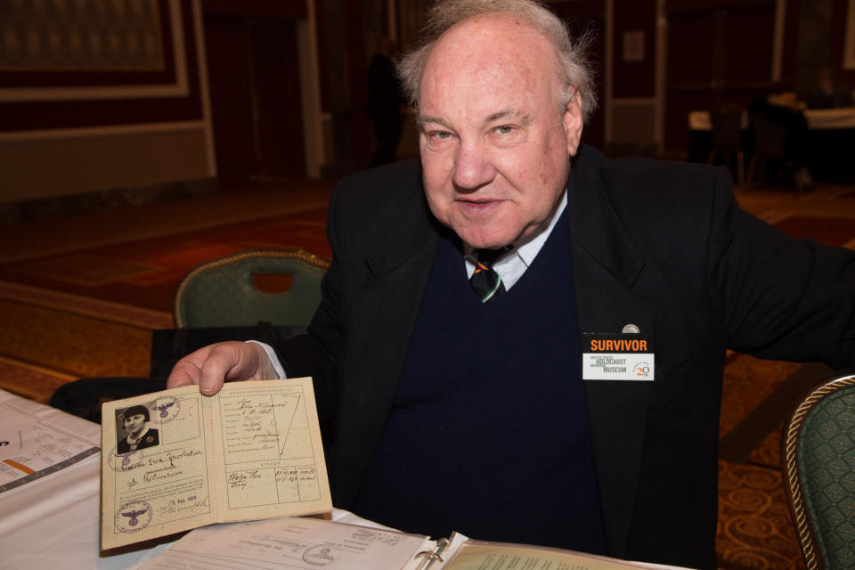 Holocaust survivor donated documents to the U.S. Holocaust Memorial Museum at its 20th Anniversary National Tour stop in New York on March 3, 2013. Credit: Michael Priest for the United States Holocaust Memorial Museum 