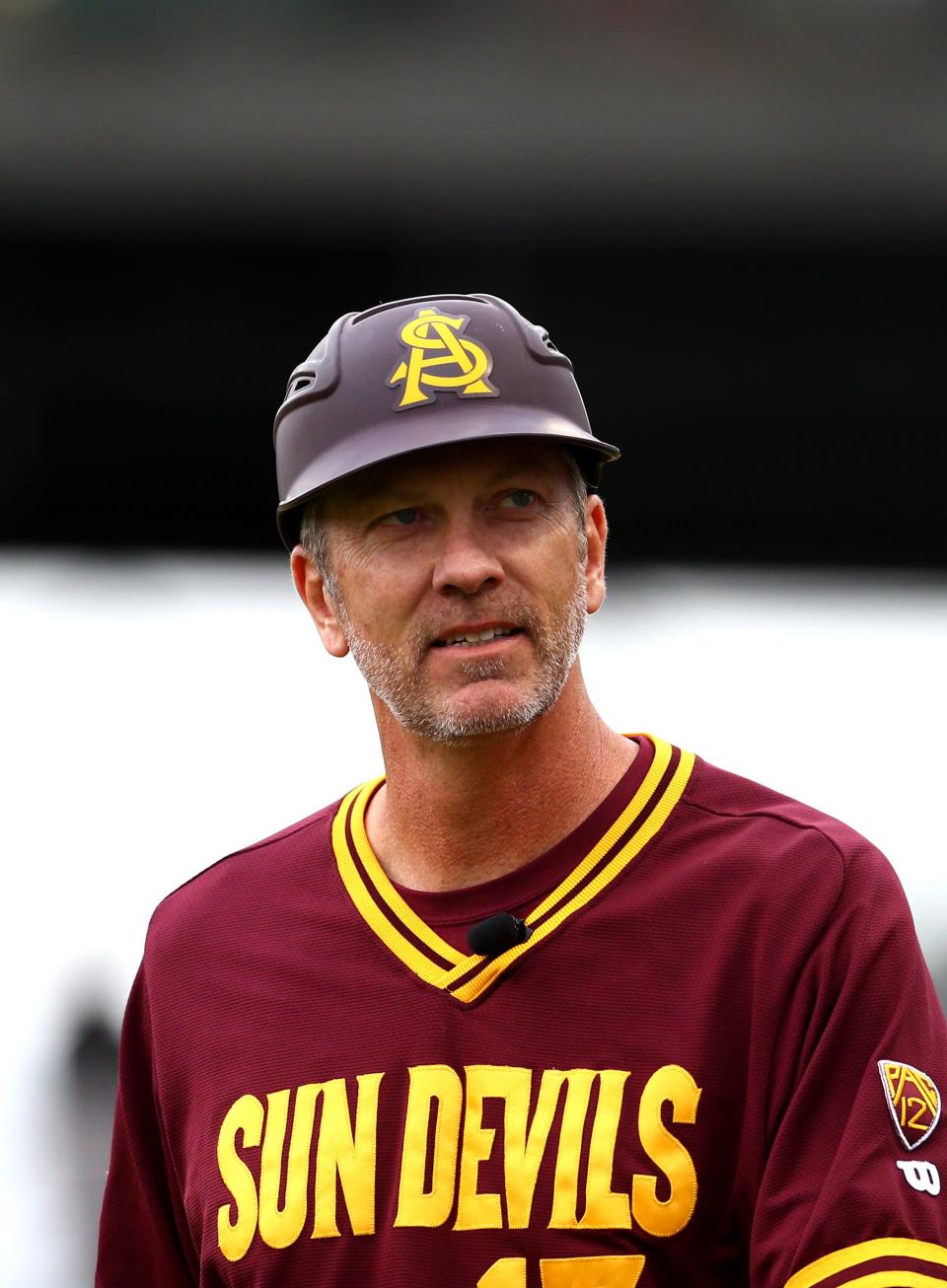 Arizona State Sun Devils coach/manager Tracy Smith during an exhibition against the Arizona Diamondbacks at spring training March 3, 2015 in Scottsdale, Arizona.