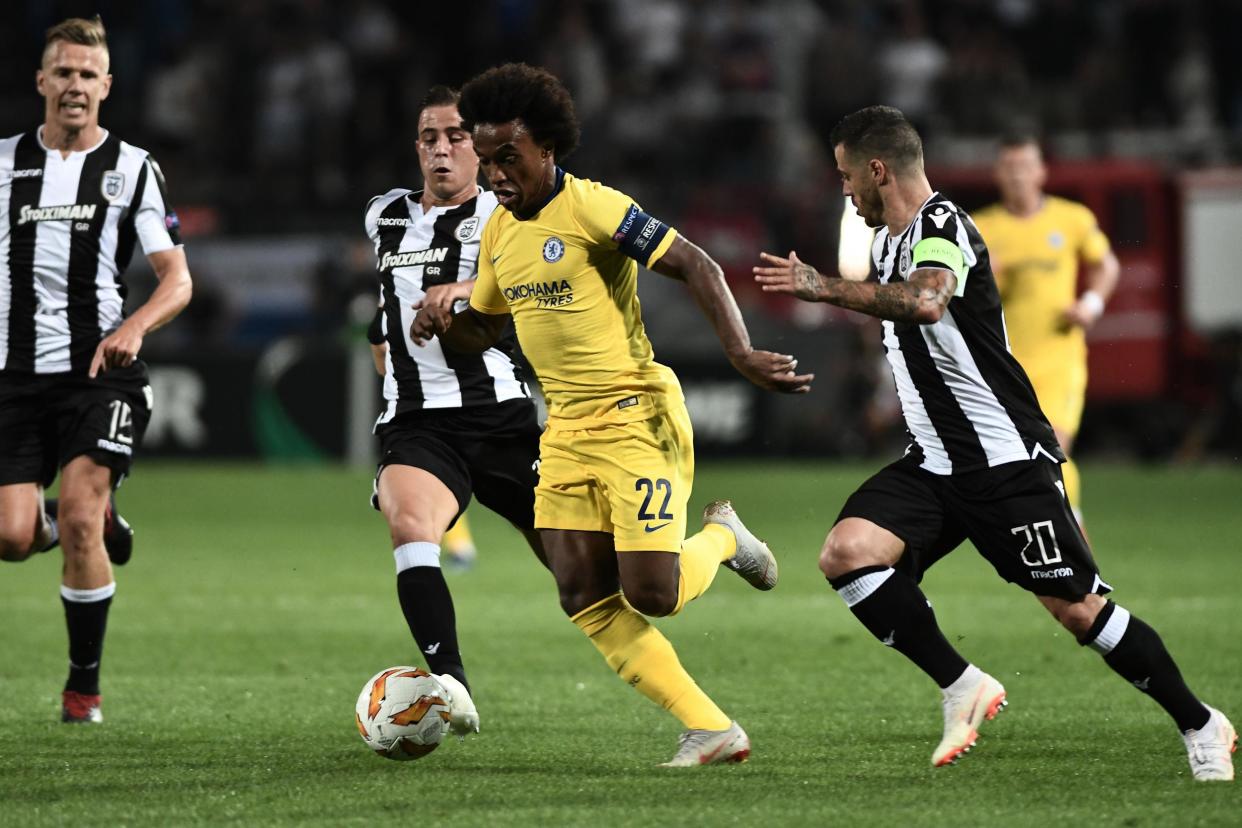 Willian shone wearing the captain's armband: AFP/Getty Images