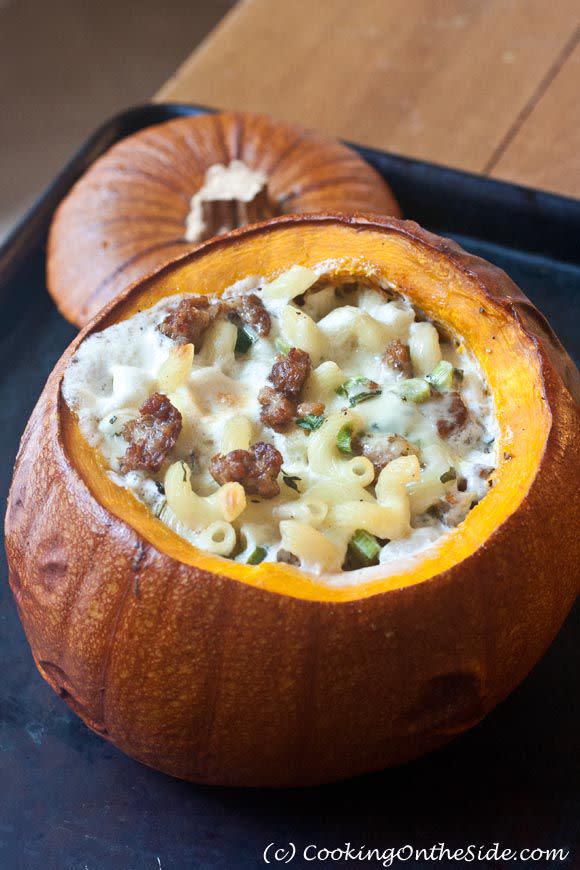 Mac & Cheese Stuffed Pumpkin