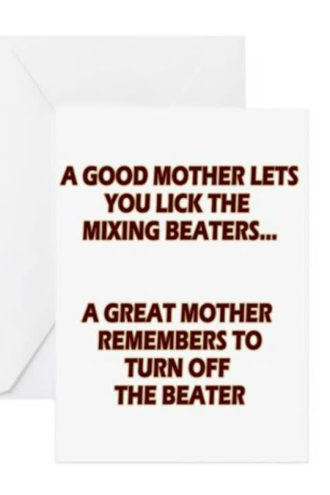 <p><strong>Get the card <a rel="nofollow noopener" href="http://www.cafepress.com/mf/40434191/good-moms-great-moms_greeting-cards?productId=444033445" target="_blank" data-ylk="slk:here;elm:context_link;itc:0;sec:content-canvas" class="link ">here</a>. </strong></p>