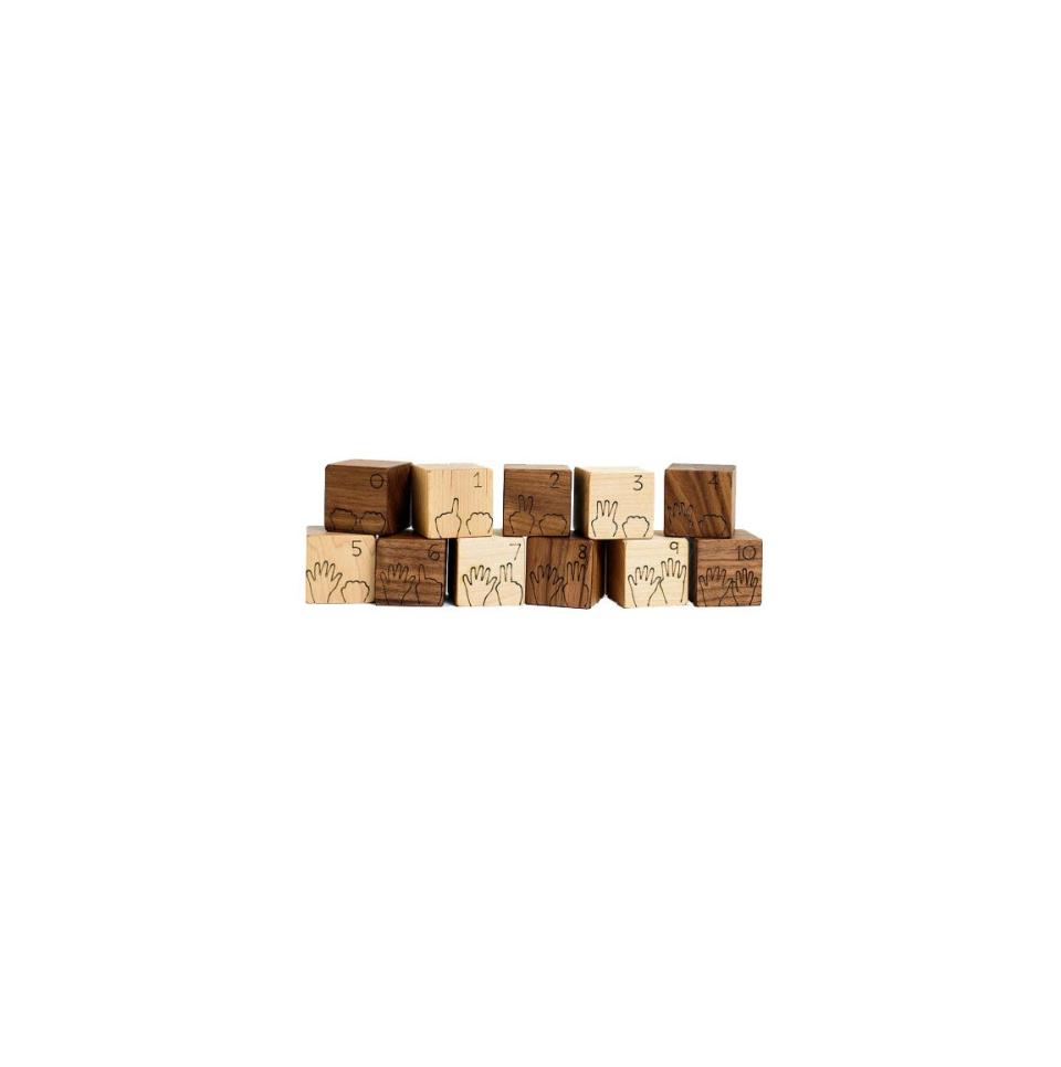 Manzanita Kids Counting Numbers Natural Wood Blocks Set