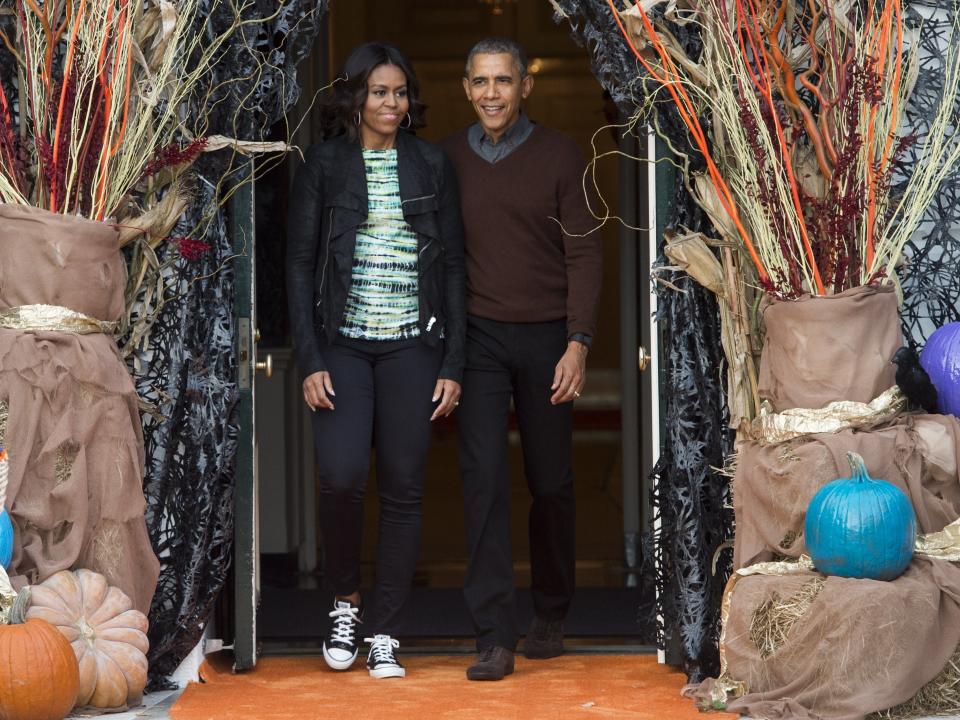 President Barack and first lady Michelle Obama on Halloween in 2015.