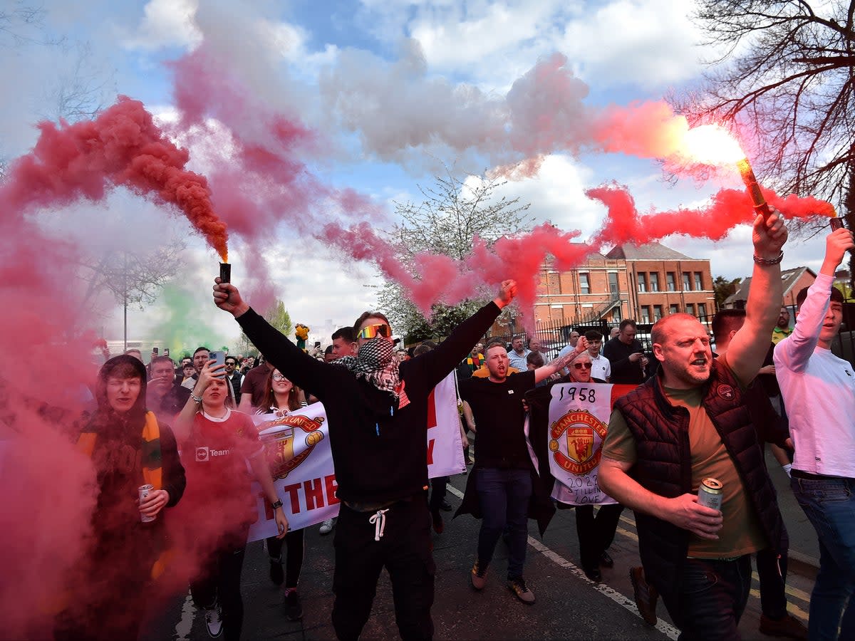 Manchester United fans are planning to protest against the Glazers’ ownership ahead of next Monday’s match against Liverpool (Getty Images)