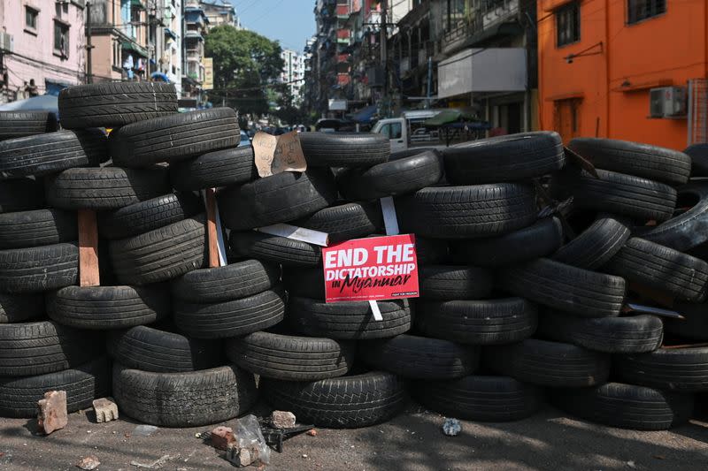 Protest against the military coup in Yangon