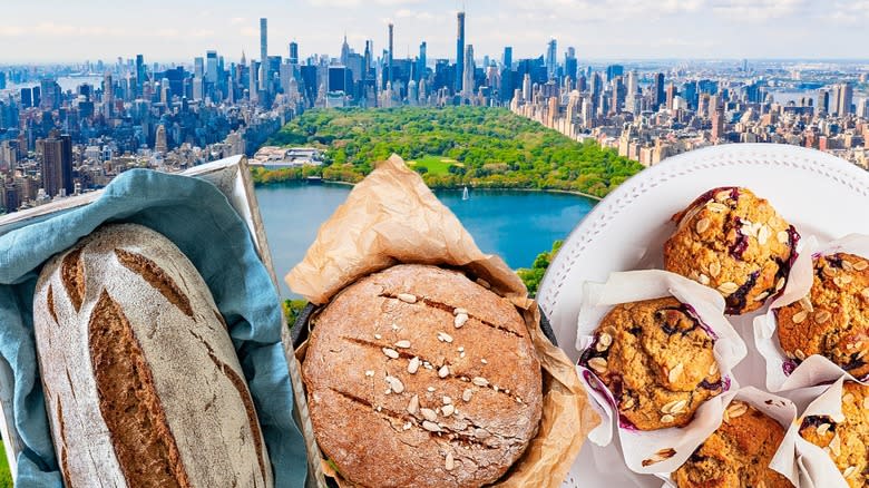 Baked goods and NYC skyline