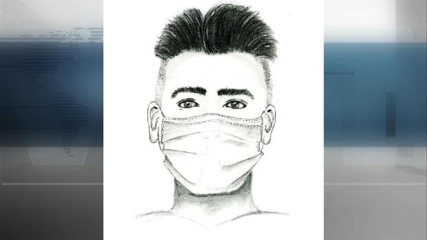 An artist's sketch of the suspect who police say sexually assaulted a teen on June 2 in Silverberry Park.  (Edmonton Police Service - image credit)