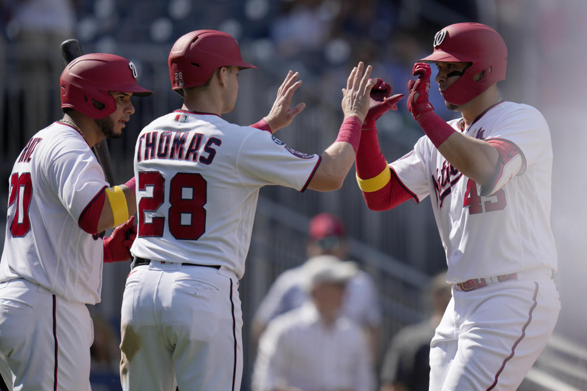 Lane Thomas' grand slam helps Nationals blast White Sox 13-3. Josiah Gray  gets the win