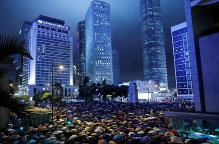 Civil servants attend a rally to support the anti-extradition bill protest in Hong Kong