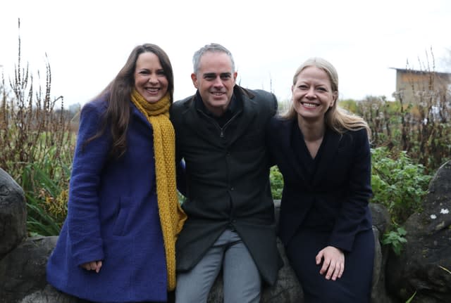 Deputy leader Amelia Womack and Green Party co-leaders Jonathan Bartley and Sian Berry