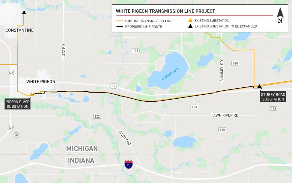 The White Pigeon Transmission Line Project will begin construction in the fall 2023 and conclude by spring 2025.