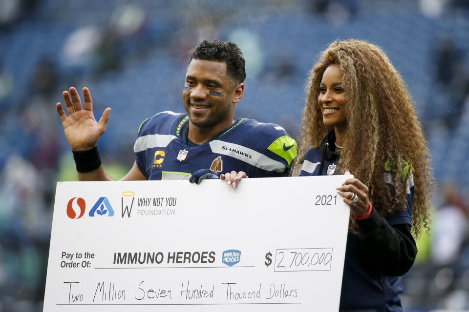 Denver Broncos quarterback Russell Wilson and his wife Ciara founded the Why Not You Foundation in 2014. (Joe Nicholson-USA TODAY Sports)