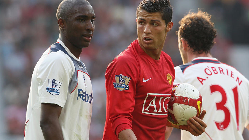 Samuel alongside Cristiano Ronaldo. Image: Getty