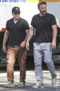 <p>Pals Matt Damon and Ben Affleck are in sync on June 30 on the Los Angeles set of their new film.</p>