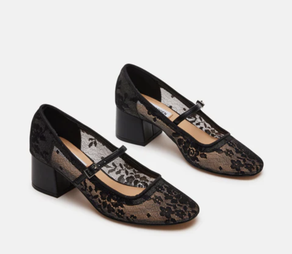 black lace mary janes