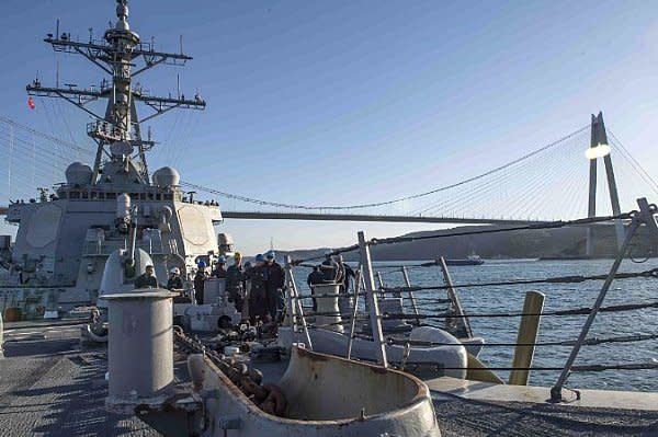Crews on the USS Carney (pictured 2016) were able to successfully shoot down the missile and there were no injuries or damage reported, U.S. Central Command said in a statement. File Photo courtesy of U.S. Navy
