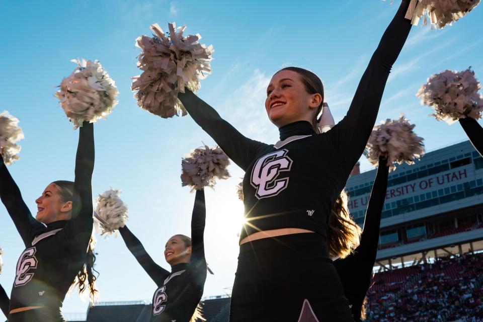 Corner Canyon High School plays against Skyridge High School for the 6A football state championship at Rice-Eccles Stadium in Salt Lake City on Friday, Nov. 17, 2023. | Megan Nielsen, Deseret News