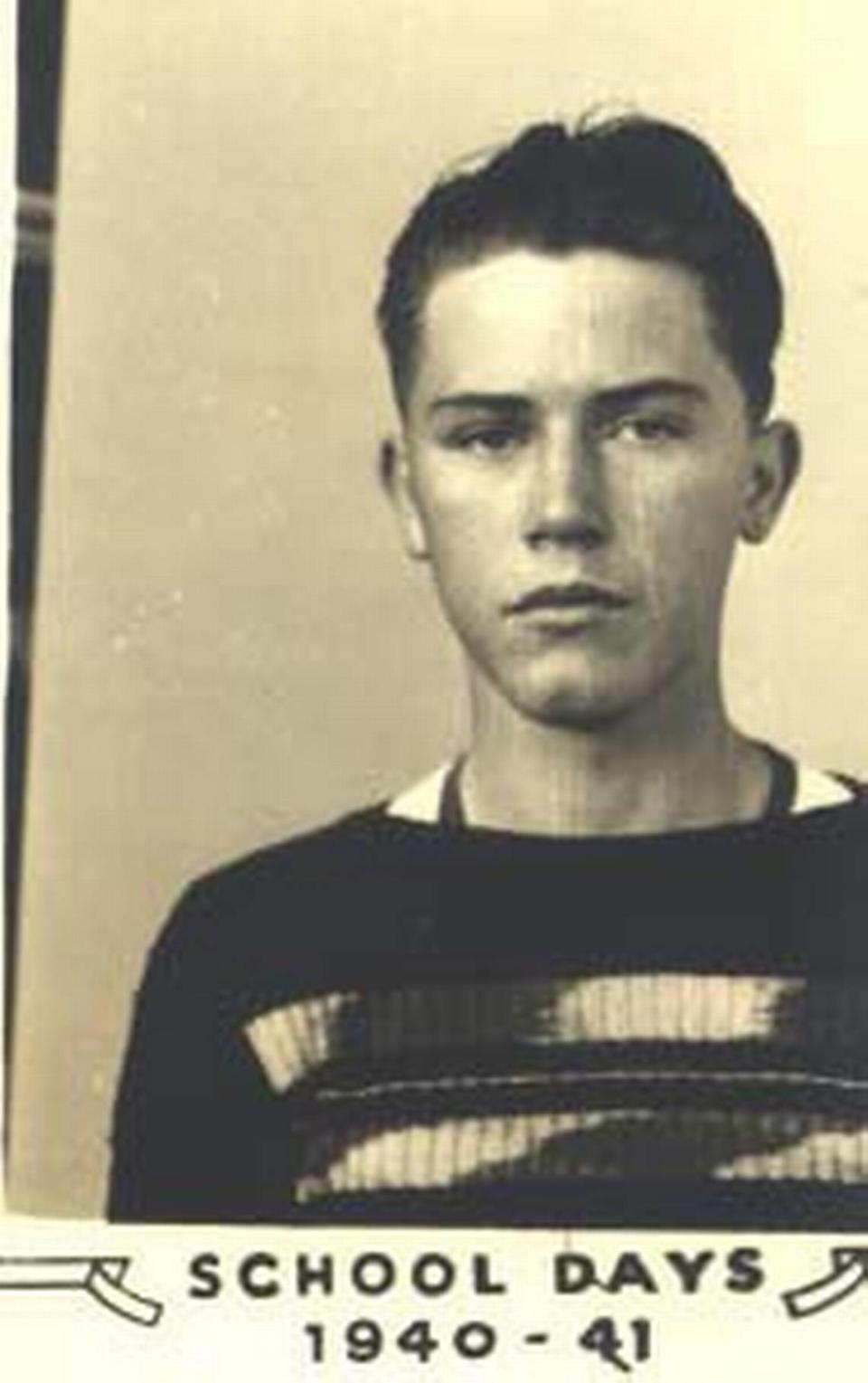 Paul Frederick while a student a Lafayette High School. He was scheduled to graduate in 1943 but left early to serve in the military. He was given his high school diploma on April 21, 2003.