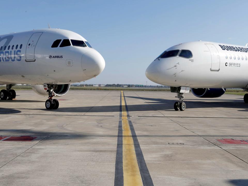 Airbus and Bombardier aircraft.