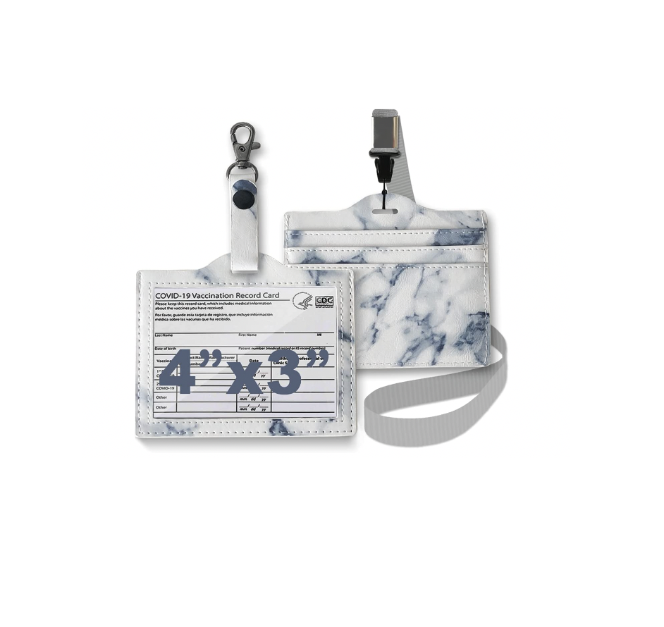 6) ZIAKEAU Vaccine Card Protector With Keychain Lanyard