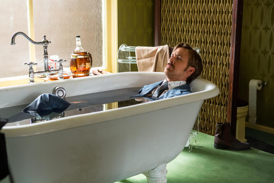 Ryan Gosling as Holland March in The Nice Guys.