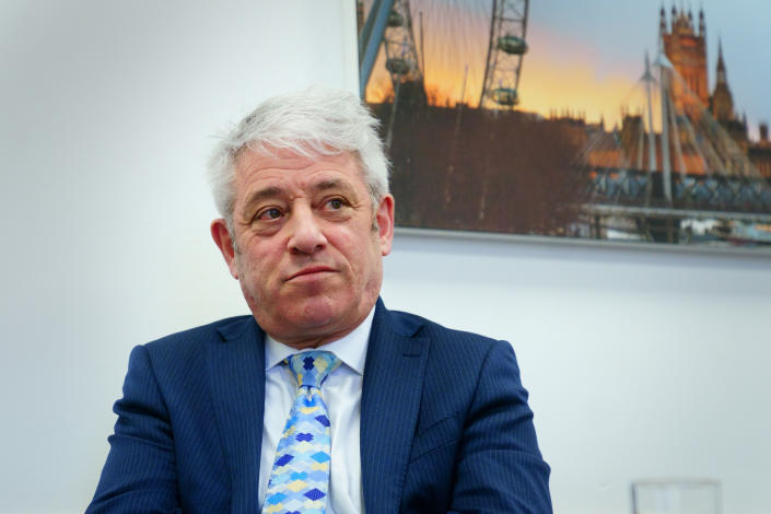 John Bercow speaks to PA Media in Westminster, London, after The Independent Expert Panel report upheld a finding that he was a 
