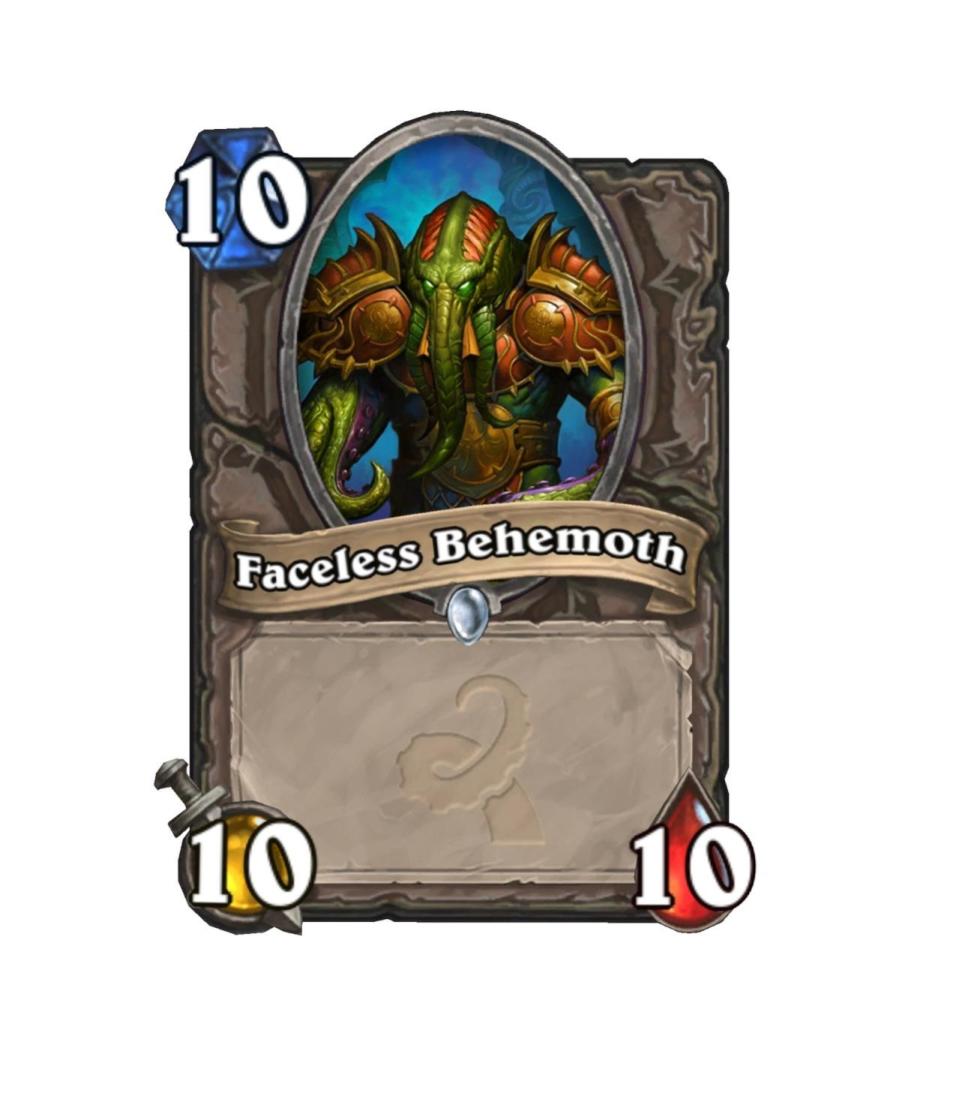 <p>A vanilla 10/10 for 10 doesn’t seem all that exciting, but in Arena, where bombs are few and far between, Faceless Behemoth is an easy way to pick up a late game monster. It’s a common, after all!</p>