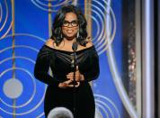 <p>Oprah Winfrey won the Cecil B. DeMille Award in 2018, becoming the first Black woman to receive the honor. Her passionate speech began with recollections of watching Sidney Poitier break barriers at awards shows, commentary on the Time's Up movement <a href="https://people.com/awards/golden-globes-2018-oprah-winfrey-speech/" rel="nofollow noopener" target="_blank" data-ylk="slk:and the promise that;elm:context_link;itc:0;sec:content-canvas" class="link ">and the promise that</a> "a new day is on the horizon."</p>