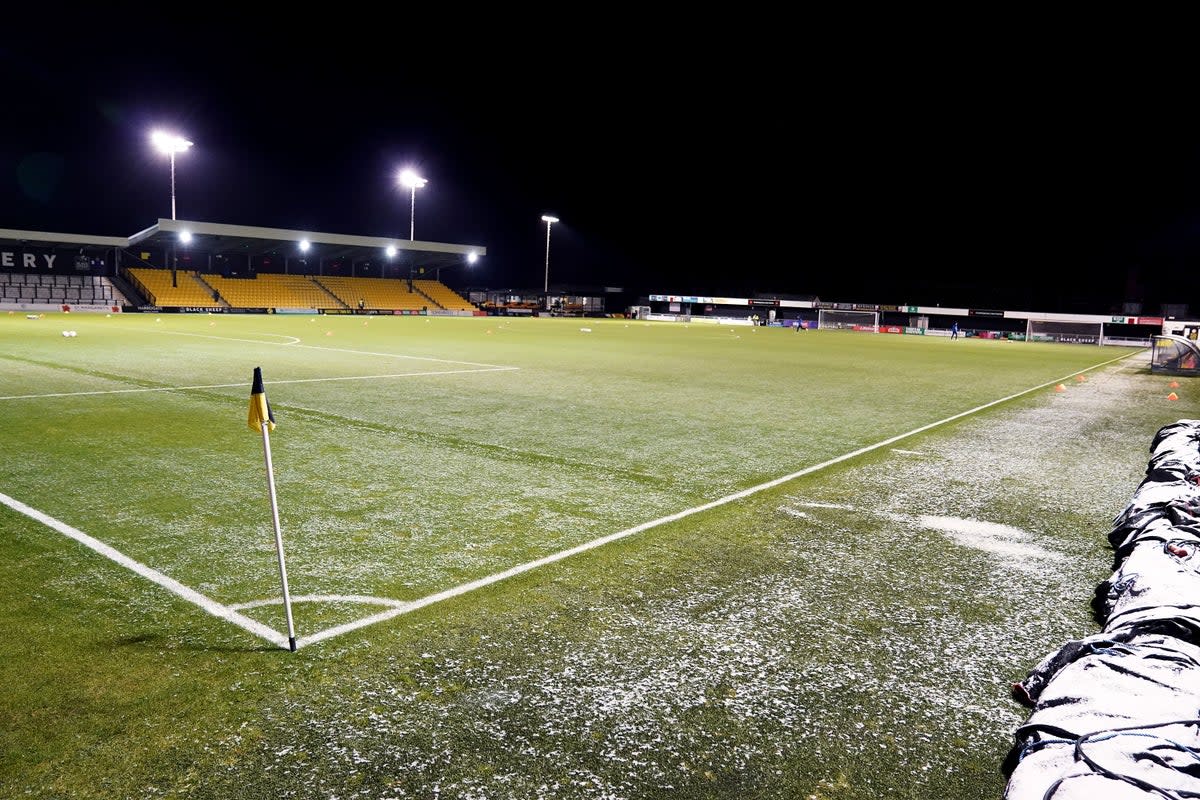 Harrogate’s game with Northampton has been called off due to a frozen pitch (Zac Goodwin/PA) (PA Archive)
