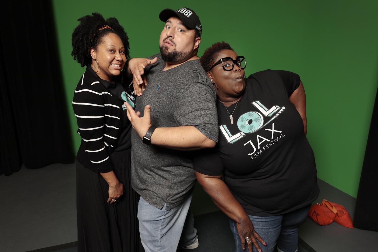 Monique Madrid, husband Adam Madrid and Jenn Weeks have some fun in one of the WJCT studios. The Madrids have organized the LOL JAX Film Festival, which is this weekend, since 2017 to showcase local stand-up comedians, filmmakers and musicians. Weeks has acted as the host for the event since the beginning.