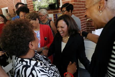 Democratic presidential candidate Sen. Kamala Harris meets women in Columbia, South Carolina.