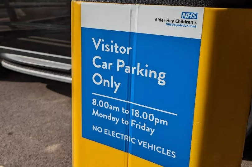 The sign at the Alder Hey Children's Hospital Catkin Centre and Sunflower House car park