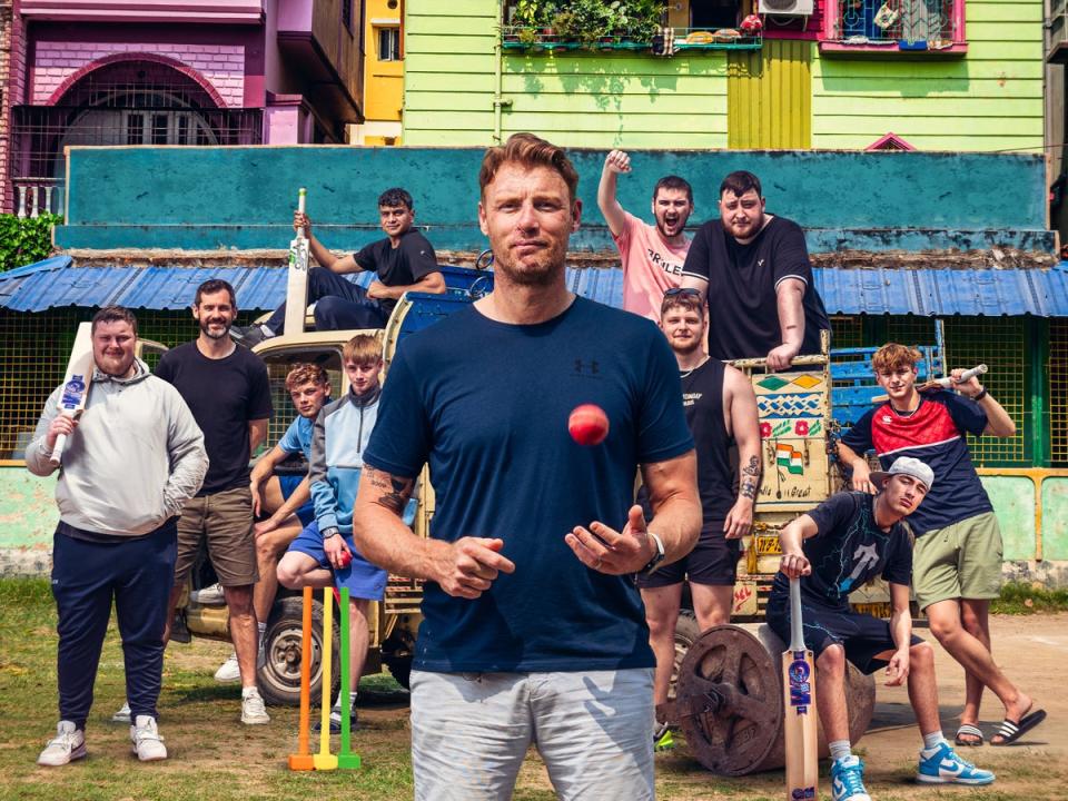 Flintoff returns in the new BBC series “Freddie Flintoff's Field of Dreams on Tour” (BBC)