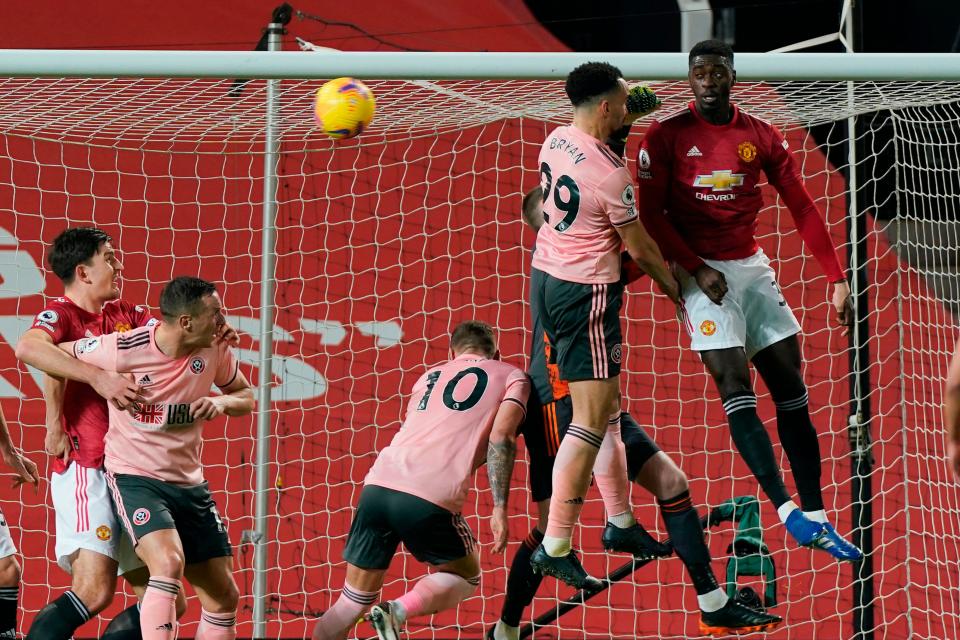 Kean Bryan headed in the opener for Sheffield UnitedPOOL/AFP via Getty Images