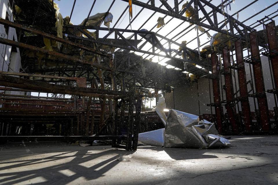 A view of the Hazara education center that was attacked by a suicide bomber on Friday, in Kabul, Afghanistan, Saturday, Oct. 1, 2022. Afghanistan's Hazaras, who are mostly Shiite Muslims, have been the target of a brutal campaign of violence for the past several years. (AP Photo/Ebrahim Noroozi)
