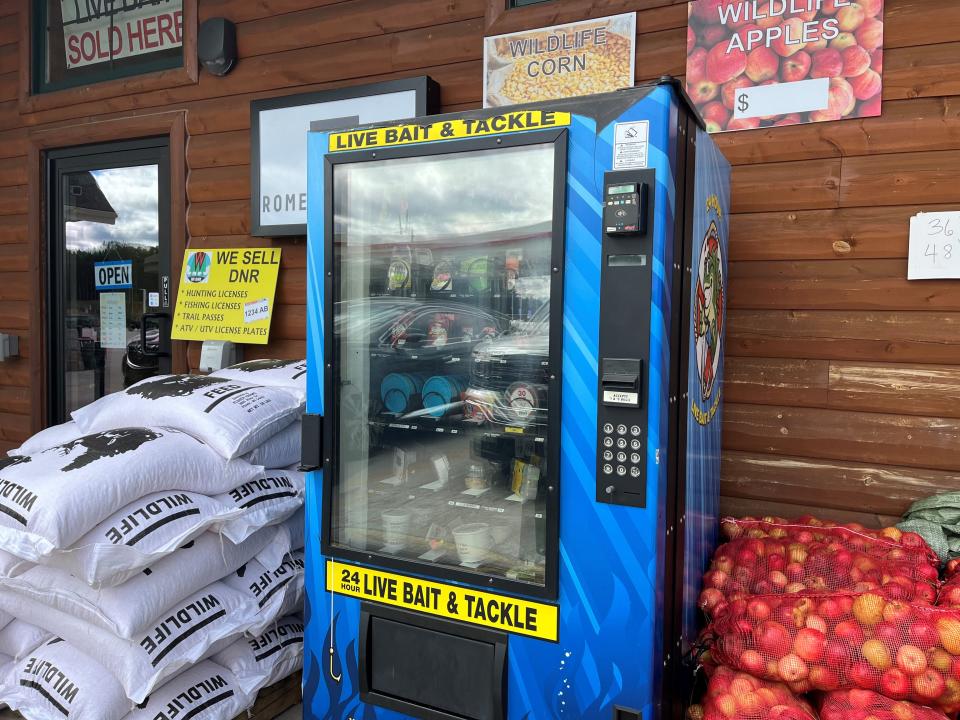 Rome Outdoors offers bait and tackle supplies at its 24-hour vending machine at 251 State 13 in Rome.