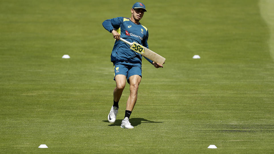 Usman Khawaja was put through his paces during a fitness test. (Photo by Ryan Pierse/Getty Images)