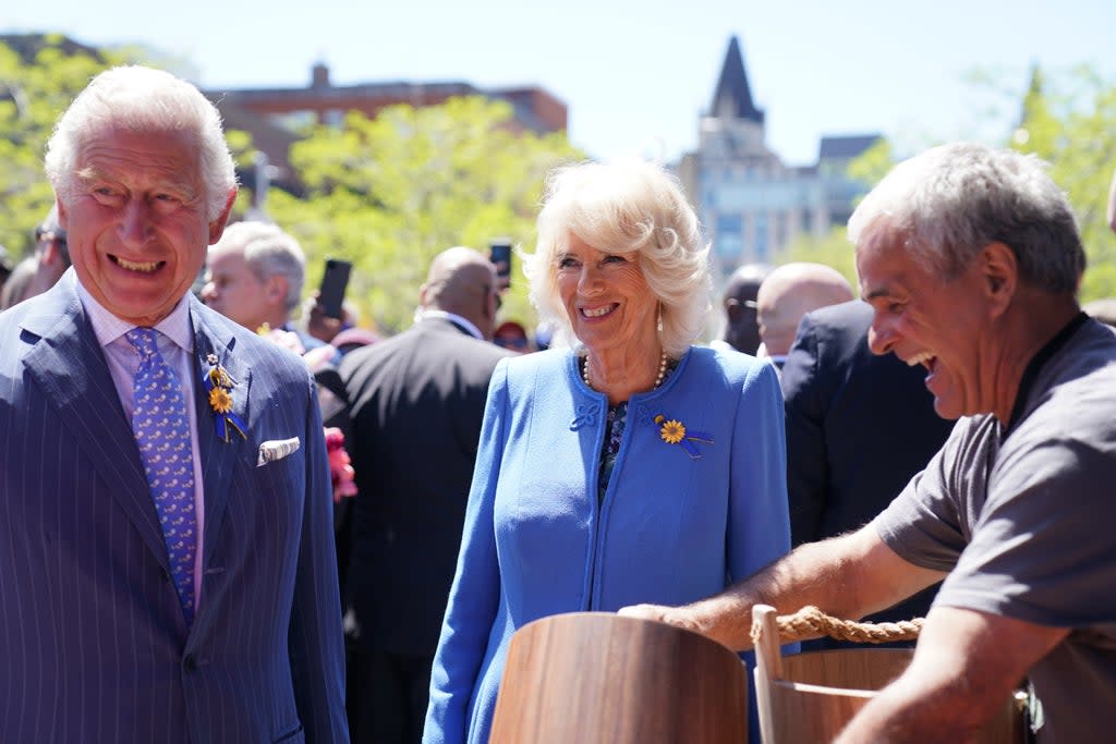 The Prince of Wales and Duchess of Cornwall visit local market producers and merchants at ByWard Market in Ottawa, during their three-day trip to Canada to mark the Queen’s Platinum Jubilee. Picture date: Wednesday May 18, 2022. (PA Wire)