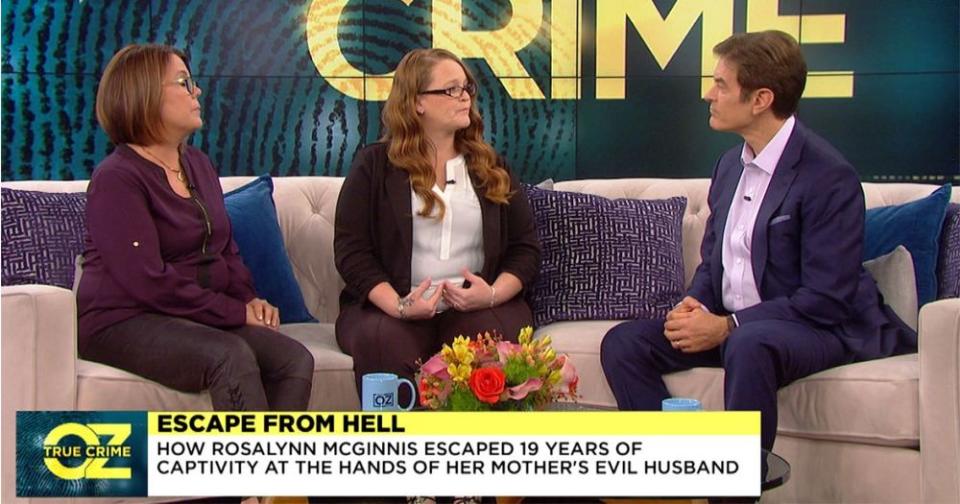 Rosalynn McGinnis, at center, with Dr. Mehmet Oz | Sony Pictures Television