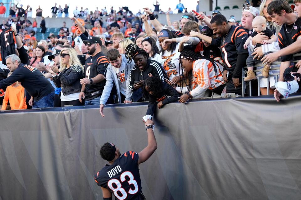 Cincinnati Bengals wide receiver Tyler Boyd, entering the last year of his contract, said he takes pride in his role in the Bengals' rise over the last few years.