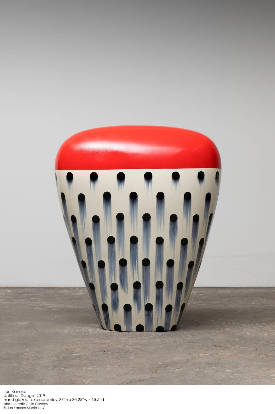 Jun Kaneko, Untitled, Dango, 2019, hand glazed raku ceramics. Kaneko's works will be on display at the Amarillo Museum of Art now through early September.