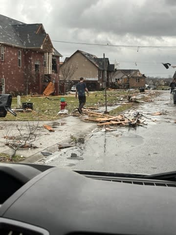 Storm damage at the Autumnwood Farms subdivision in Clarksville (Photo: WKRN)