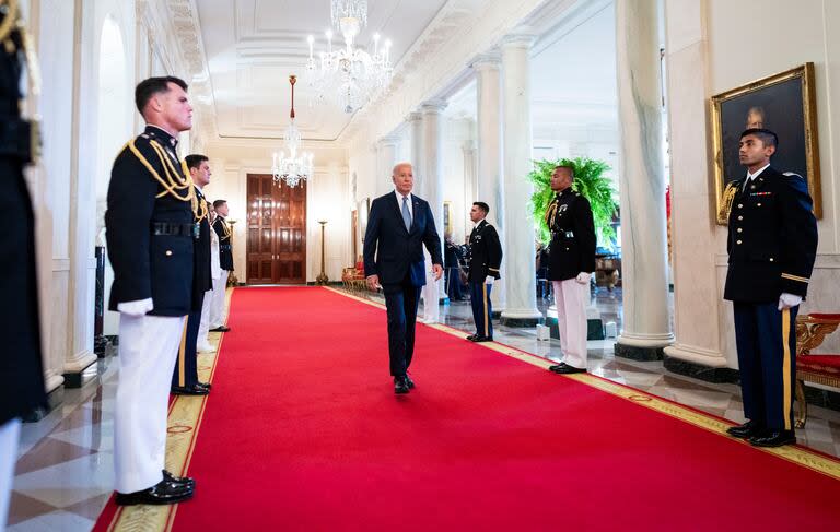 Biden, ayer, en la Casa Blanca