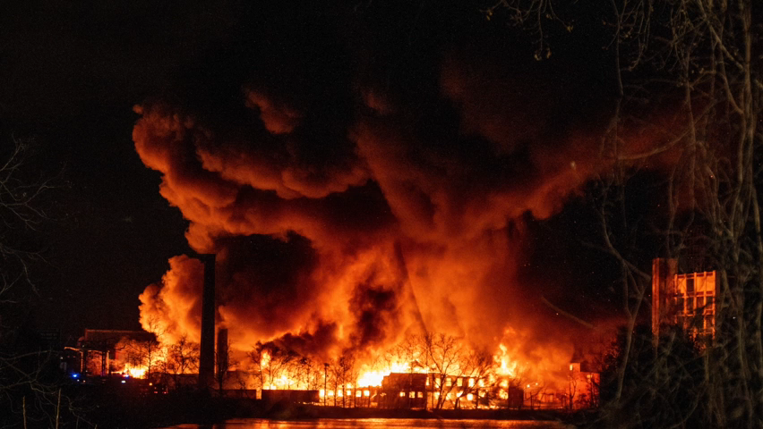 The inferno at the Qualco Inc. warehouse in Passaic.