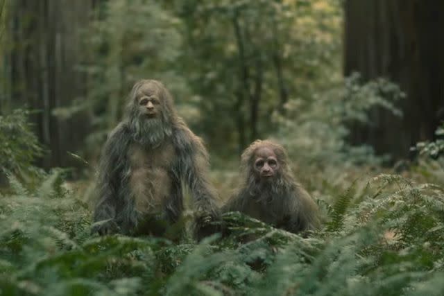 <p>Bleecker Street/YouTube</p> Jesse Eisenberg (left) and Christophe Zajac-Denek in "Sasquatch Sunset"