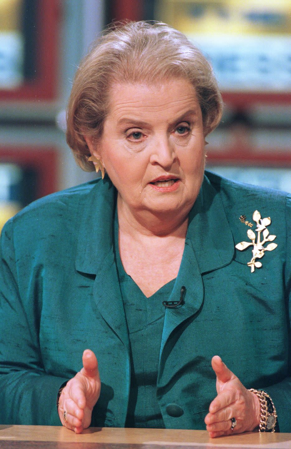 379834 02 secretary of state madeleine albright discusses the peace process in the middle east and the future of yugoslavia on nbcs meet the press october 8, 2000 in washington dc photo by alex wongnewsmakers