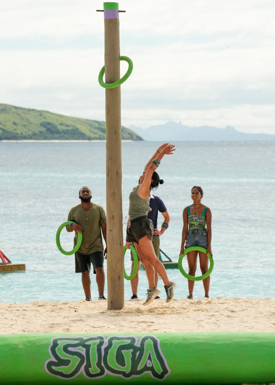 Tim Spicer, Maria Gonzalez, Charlie Davis and Jem Hussain-Adams from the Siga tribe in Wednesday, March 20's episode of "Survivor."